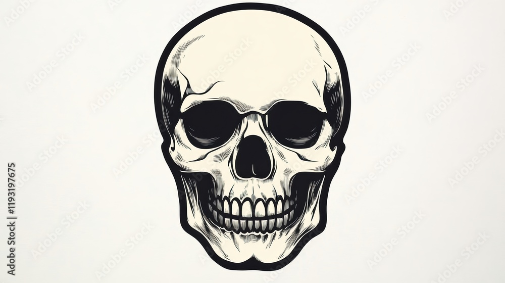 Intricate of a stylized skull, showcasing detailed features and artistic flair suitable for various designs. Intricate of a stylized skull, showcasing detailed features and artistic flair suitable for various designs.