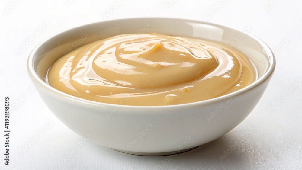 Salad Cream Dressing in a bow on white background Salad Cream Dressing in a bow on white background