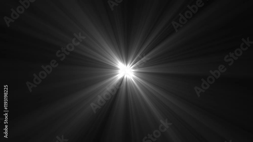 white dynamic strobe light effect animation. Flash light animation on black background