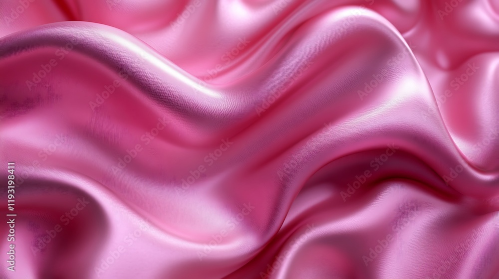 Fototapeta premium Pink silk fabric waves, elegant texture background, fashion design
