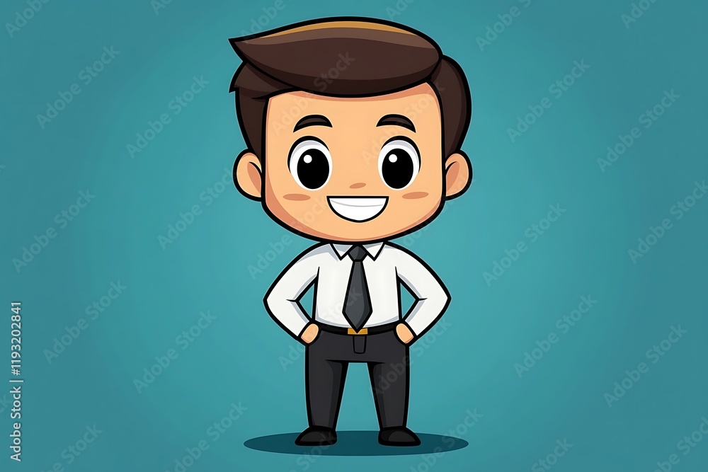 Happy Cartoon Businessman Illustration4 Happy Cartoon Businessman Illustration4