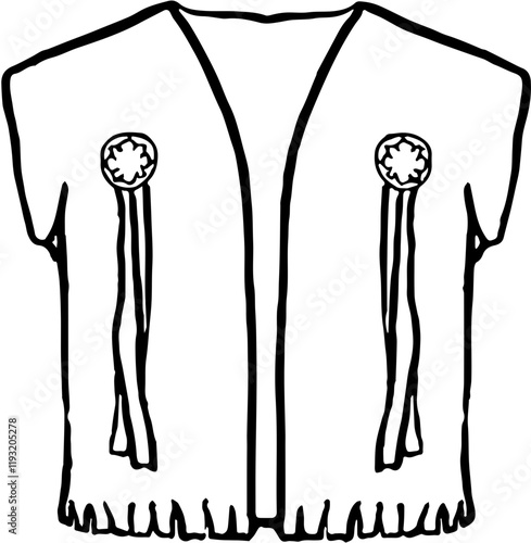 Wild western. Hand drawn doodle sketch illustration. Cowboy vest