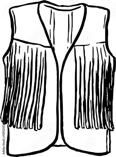 Wild western. Hand drawn doodle sketch illustration. Cowboy vest