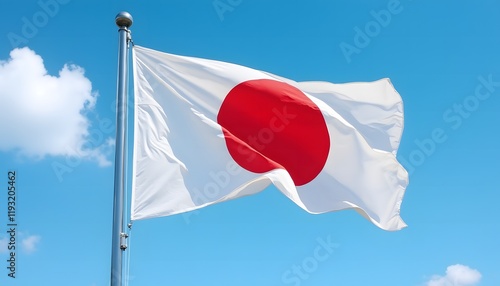 Japan flag waving against sky