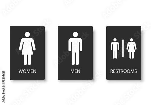 WC sign set. Flat vector illustration. 