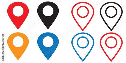 Vector Location pin icon Set.