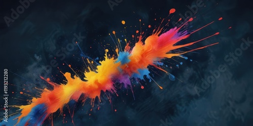 Wallpaper Mural Abstract watercolor splashes on a dark blue background, bright, rough Torontodigital.ca