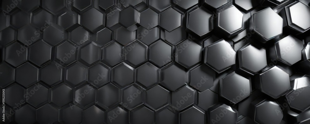 Abstract metallic background with hexagonal shapes and soft illumination, texture, modern Abstract metallic background with hexagonal shapes and soft illumination, texture, modern