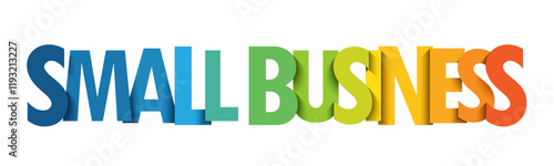 SMALL BUSINESS colourful vector typography banner