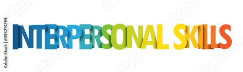 INTERPERSONAL SKILLS colorful vector typography banner