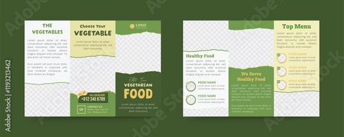 Fast food menu design template for restaurant trifold