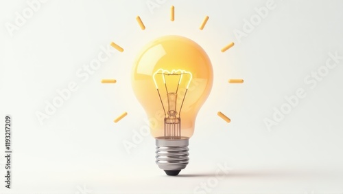 Bright Idea Illuminated Light Bulb with Radiating Energy