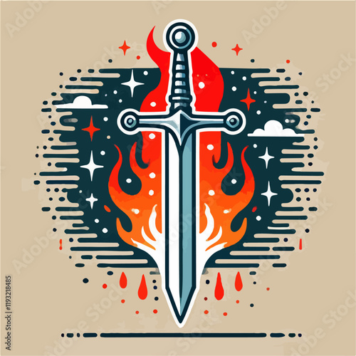 illustration of a trader emitting fire