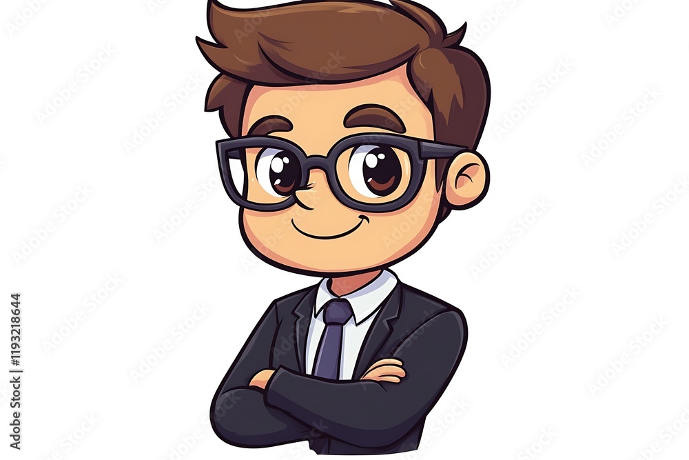 Friendly Chibi Kid in Suit Artwork Friendly Chibi Kid in Suit Artwork