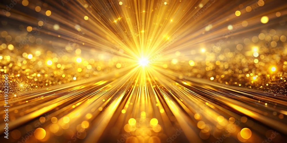 Abstract Golden Rays Converging to Bright Light - Tilt-Shift Background Abstract Golden Rays Converging to Bright Light - Tilt-Shift Background