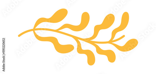 Yellow seaweed underwater plant twig