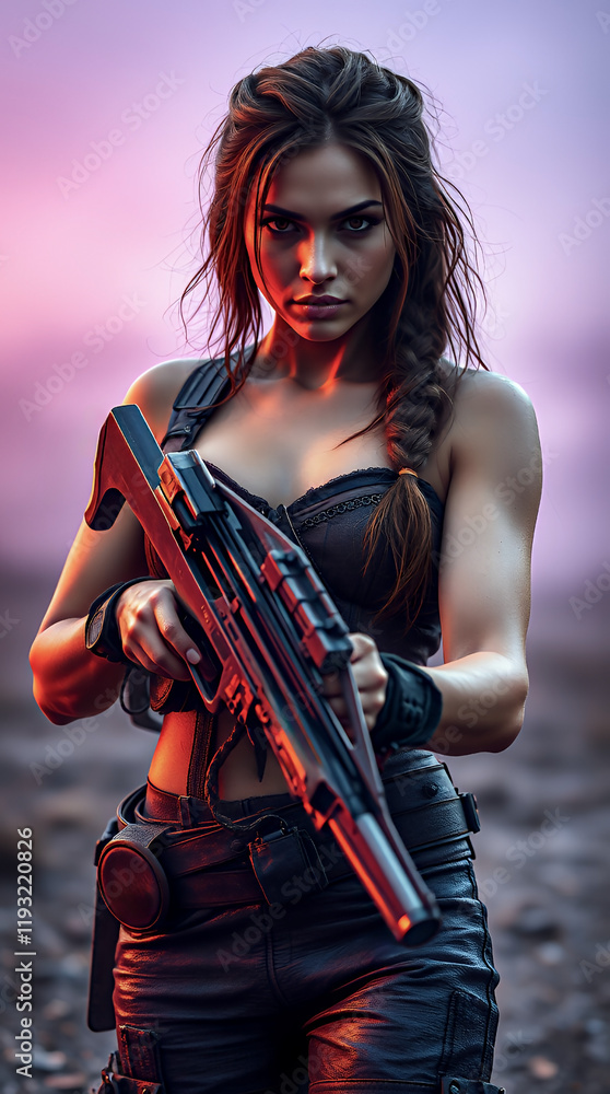 Obraz premium Post-apocalyptic female warrior