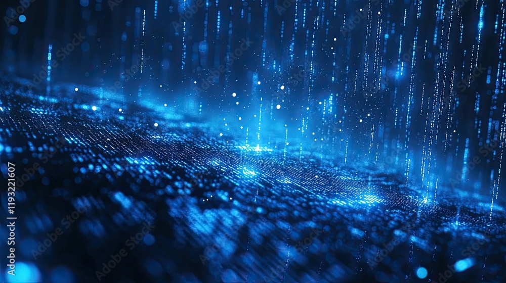 Background of blue digital binary data on a computer screen Background of blue digital binary data on a computer screen