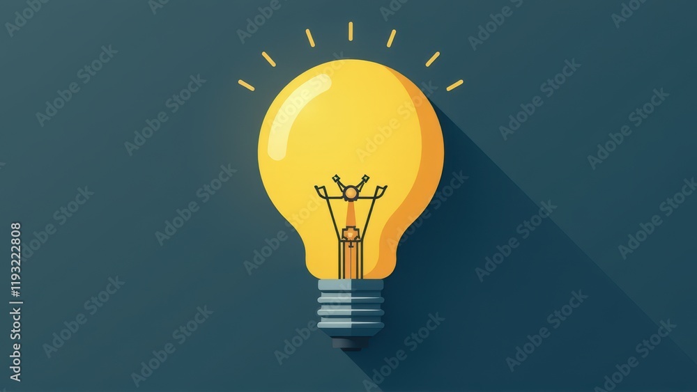 Bright Idea Glowing Light Bulb Icon Bright Idea Glowing Light Bulb Icon