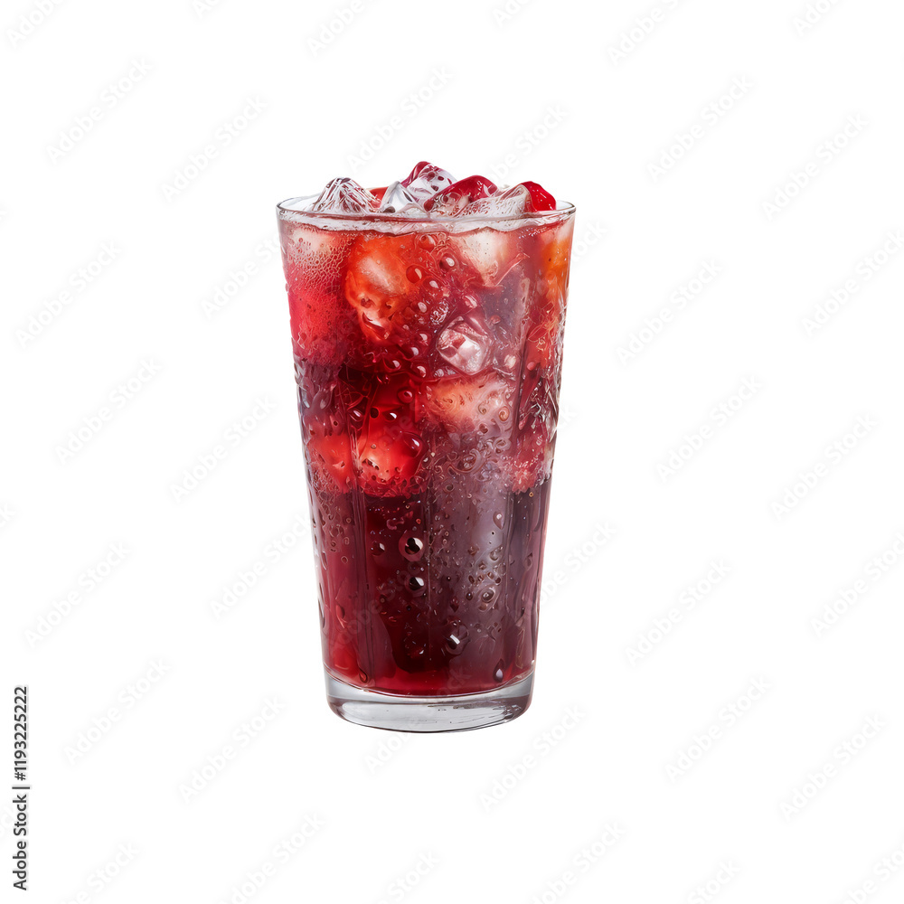 custom made wallpaper toronto digitalRefreshing Iced Berry Drink: A tall glass brimming with a vibrant, red, iced berry drink.  Condensation forms on the side of the glass as ice cubes chill the beverage.
