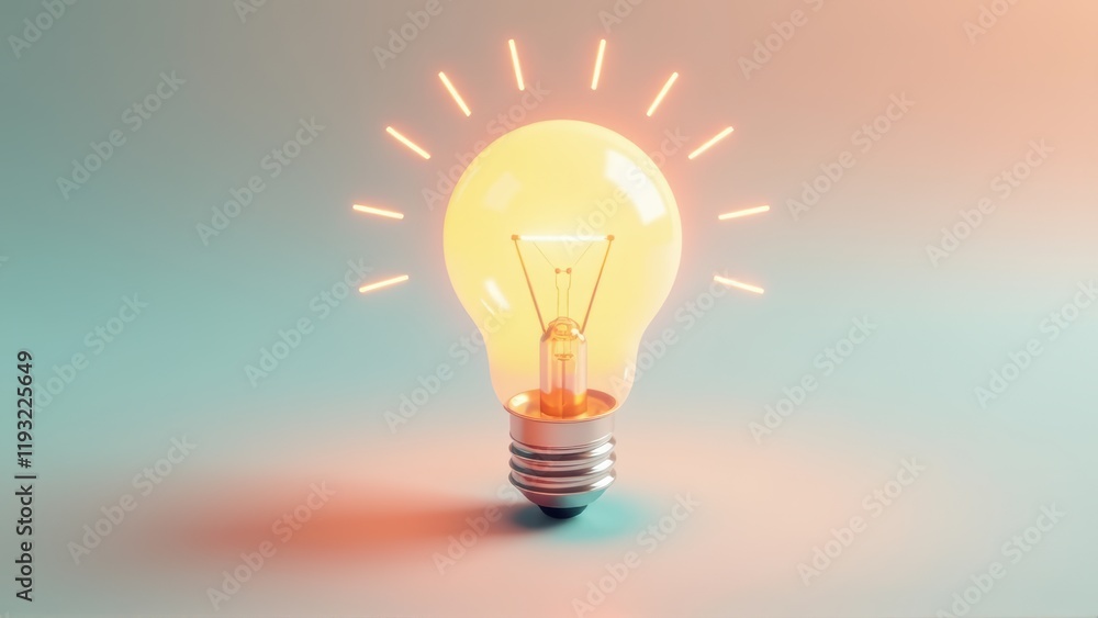 Glowing Light Bulb Idea Concept Glowing Light Bulb Idea Concept