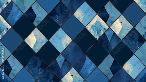 Oktoberfest Blue Rhombus Seamless Pattern Background for Festive Designs