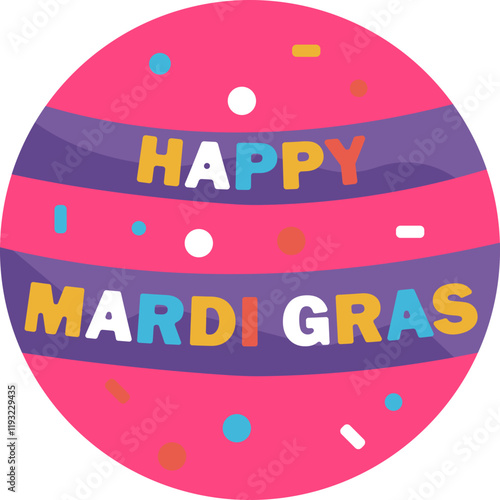 Mardi Gras Flair: A decorative ribbon design inspired by the festive spirit of Mardi Gras, perfect for adding celebratory charm.