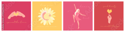 Self-Love Square Cards Spread Positivity and Joy