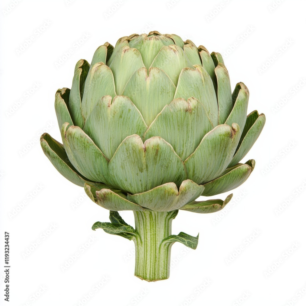 Obraz premium Fresh artichoke harvest farmers market food photography urban setting close-up culinary inspiration, isolated on white background