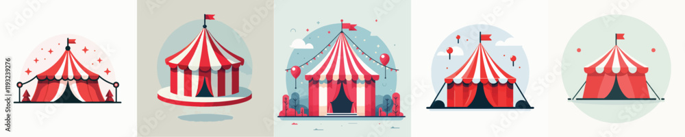 beautiful vector set of circus tents beautiful vector set of circus tents
