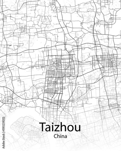 Taizhou Jiangsu China minimalist map photo