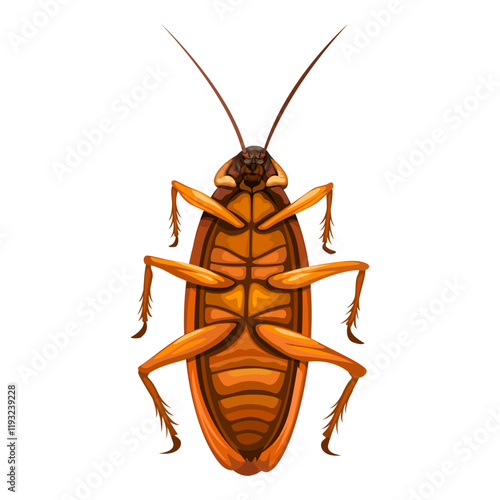 Cockroach Insect Upside Down Cartoon Illustration Vector