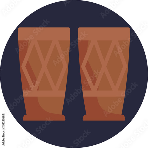 Drums symbolize the rhythmic beats of traditional music played during Hindu wedding ceremonies, enhancing the celebratory atmosphere.