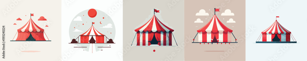 beautiful vector set of circus tents beautiful vector set of circus tents