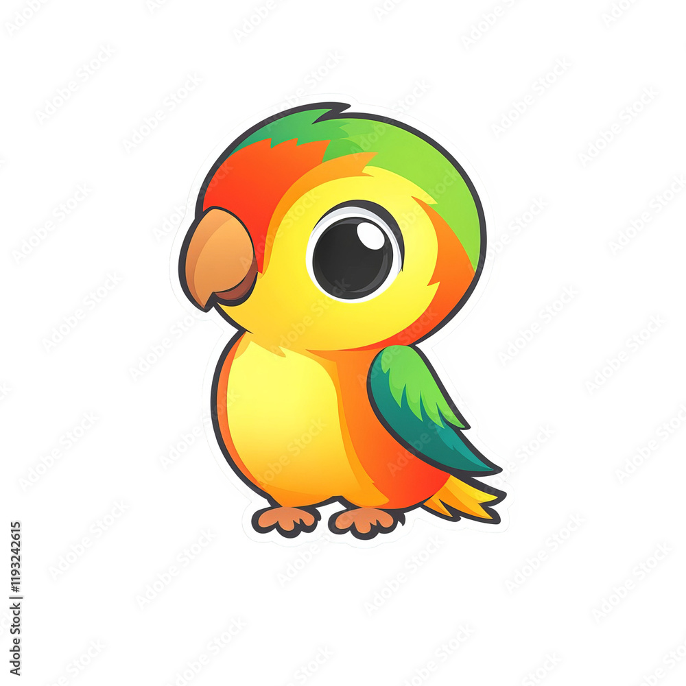 Colorful cartoon parrot digital illustration playful environment whimsical viewpoint animal concept Colorful cartoon parrot digital illustration playful environment whimsical viewpoint animal concept
