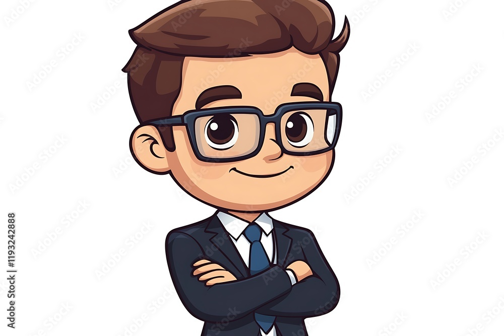 Smiling Cartoon Businessman in Suit4 Smiling Cartoon Businessman in Suit4