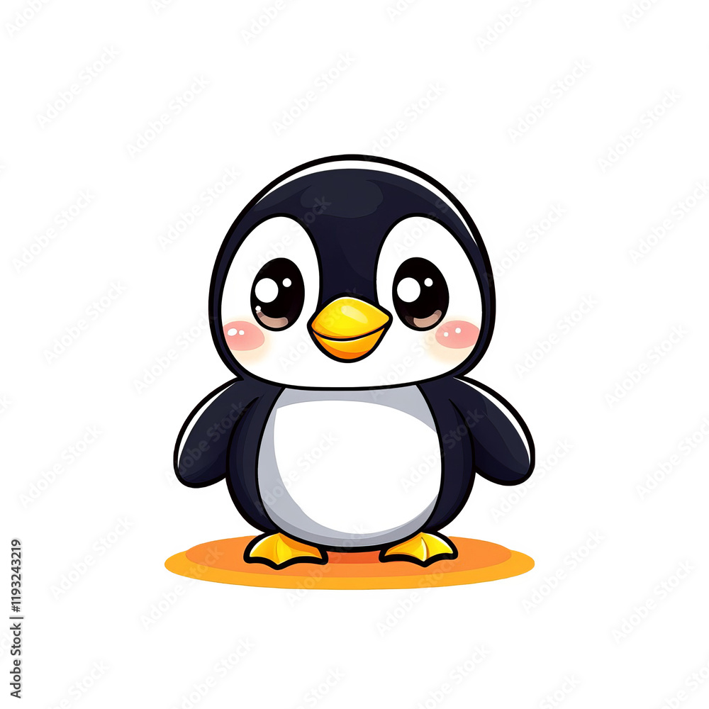 Obraz premium Cute cartoon penguin character digital art whimsical style playful concept for kids