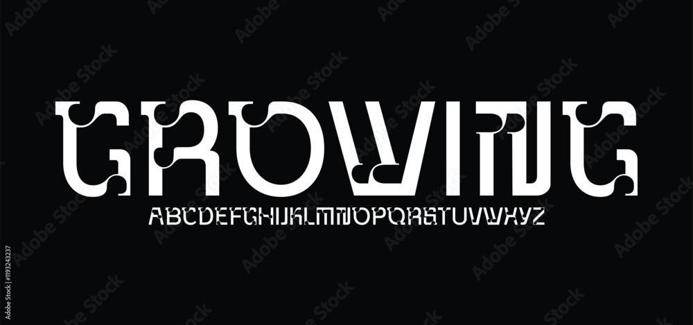 Growing Modern minimal abstract alphabet fonts. Typography technology, electronic, movie, digital, music, future, logo creative font. vector illustration
Growing Modern minimal abstract alphabet fonts. Typography technology, electronic, movie, digital, music, future, logo creative font. vector illustration
