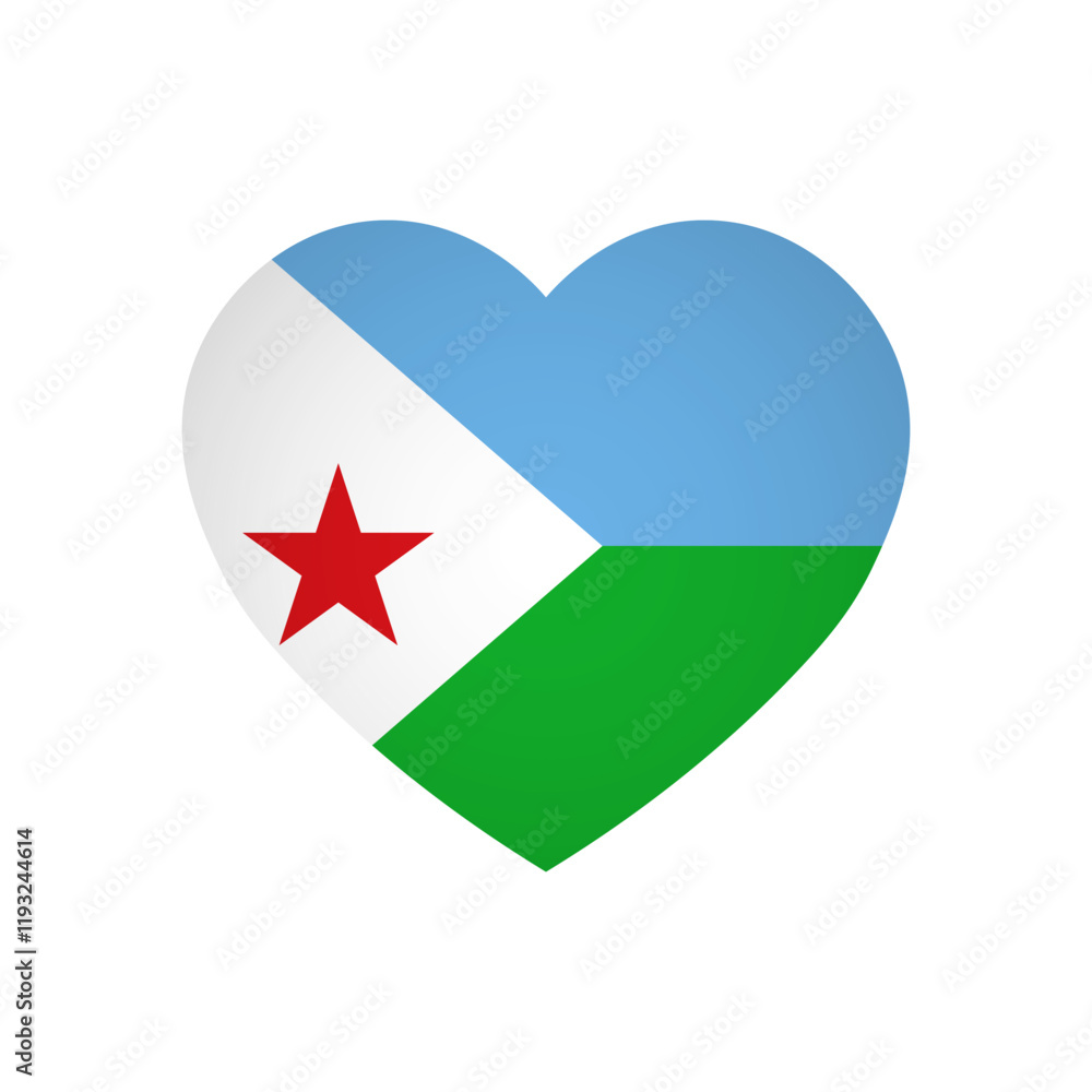 Djibouti flag - rectangle colorful flag representing a country cultural identity and heritage. The essence of national pride and unity. Attached by the corners in a paper album Djibouti flag - rectangle colorful flag representing a country cultural identity and heritage. The essence of national pride and unity. Attached by the corners in a paper album