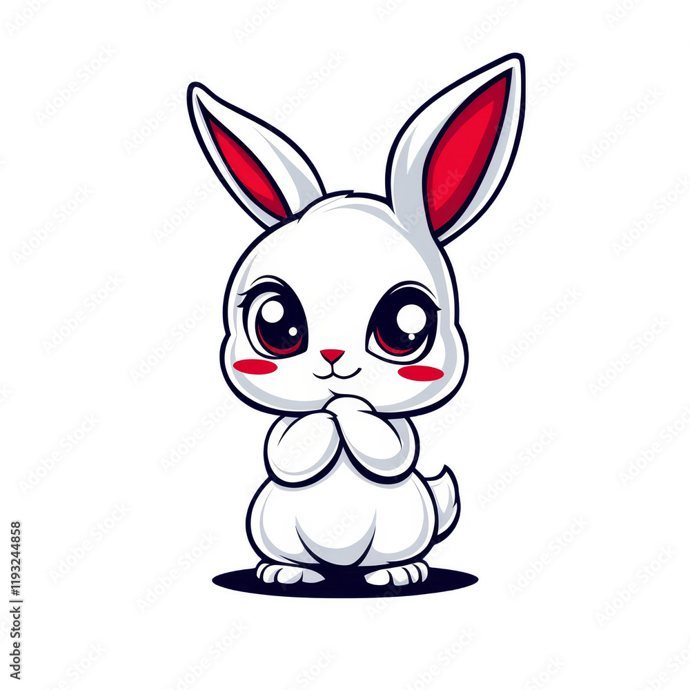 Obraz premium Cute cartoon rabbit character digital art whimsical environment playful design fun concept for kids