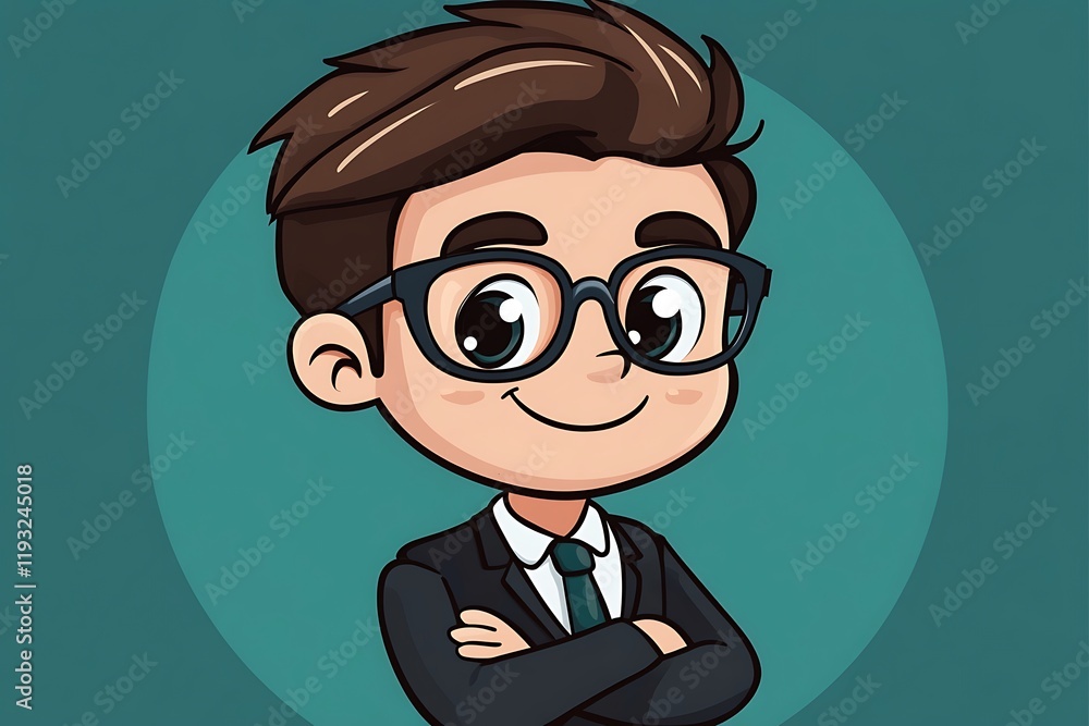 Happy Chibi Boy Business Character Happy Chibi Boy Business Character
