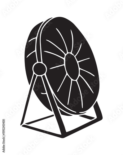 Simple Black and White Illustration of a Prize Wheel