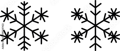 "Snowflakes Icon Representing Winter, Cold Weather, and Seasonal Beauty for Snowfall, Holidays, and Winter Activities"