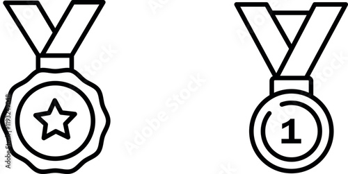 "Winner Medal Icon Representing Achievement, Success, and Recognition for Competitions, Sports, and Accomplishments"