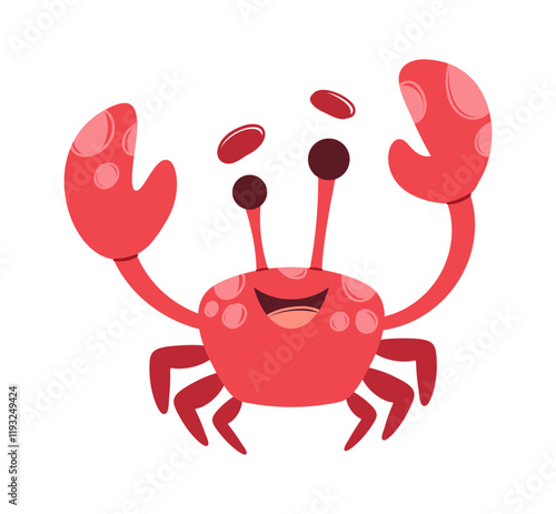 Cute crab underwater inhabitant character