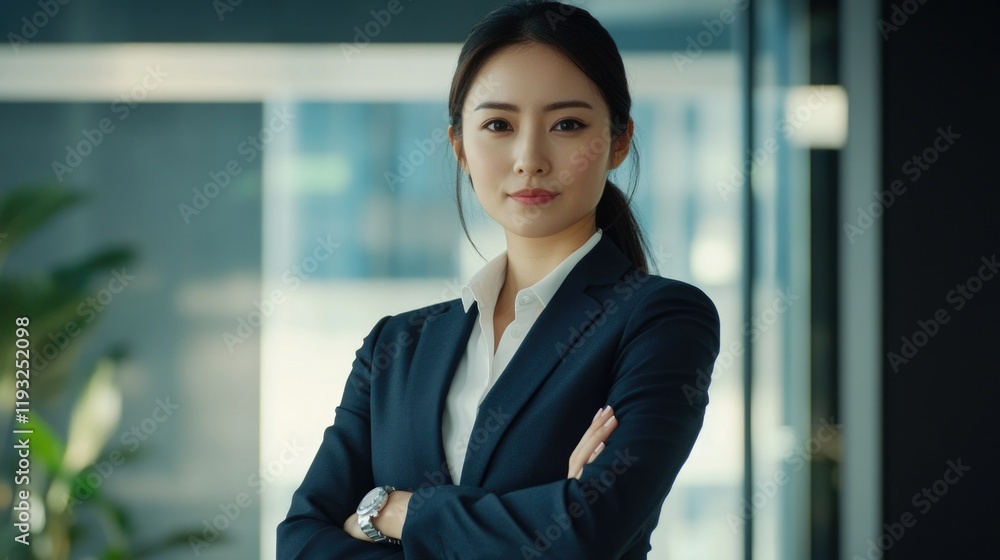 Professional Asian Businesswoman in Suit, Indoor Office Professional Asian Businesswoman in Suit, Indoor Office