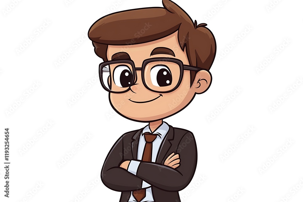 Smiling Cartoon Businessman Avatar in Suit4 Smiling Cartoon Businessman Avatar in Suit4
