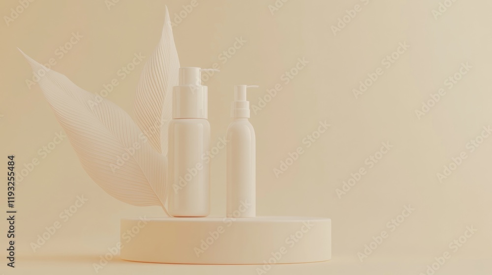 Minimalist Design of Skincare Bottles with Natural Elements Minimalist Design of Skincare Bottles with Natural Elements