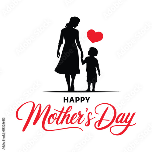 Happy Mothers Day Lettering Design.