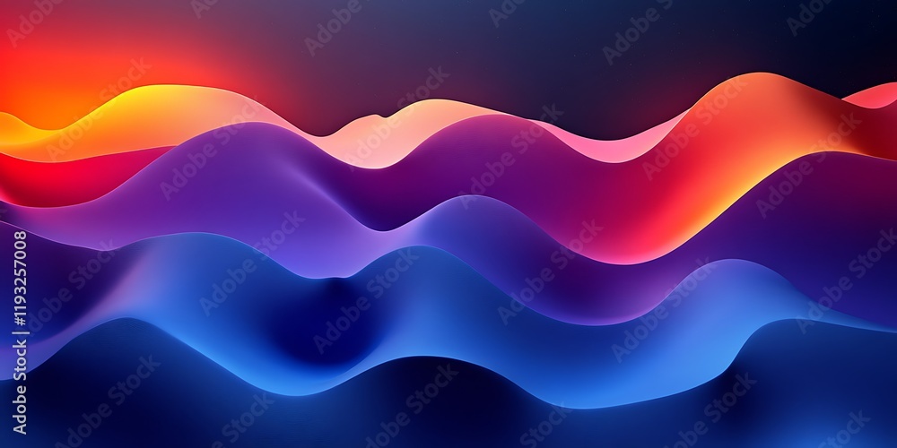 Fototapeta premium Abstract colorful waves, vibrant digital art, dynamic background, website design